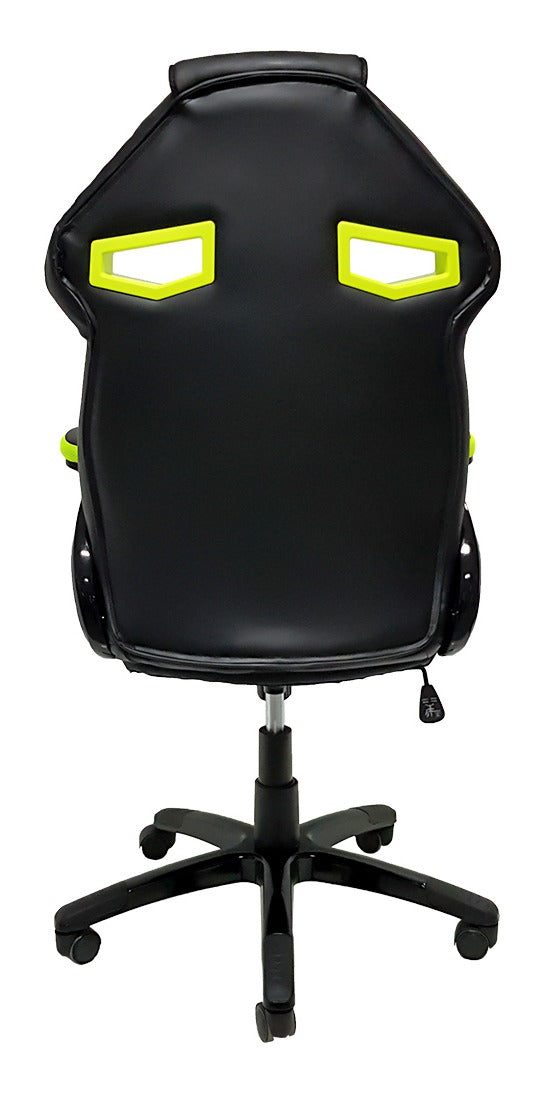 Cadeira de escritório Mymax MX1 gamer ergonômica preto e verde com estofado em tecido sintético