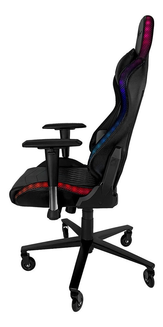 Cadeira de escritório Draxen DN1 25.010.327 gamer ergonômica  preta com estofado de couro sintético