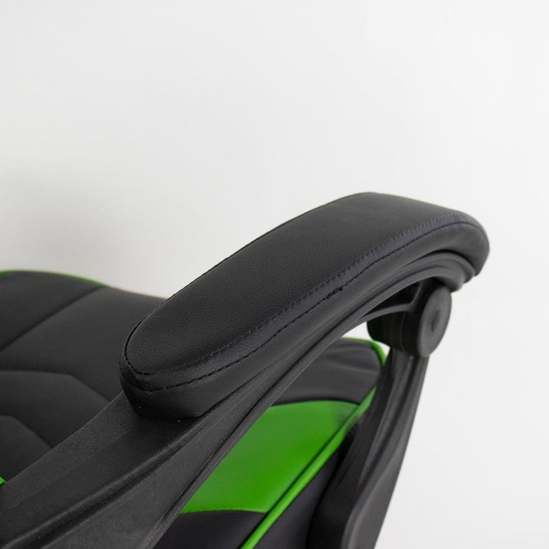 Cadeira de escritório Healer Alien gamer ergonômica preto e verde com estofado de couro sintético