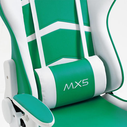 Cadeira Gamer Mx5 Giratória Branco E Verde - Mymax Material do estofamento Couro sintético