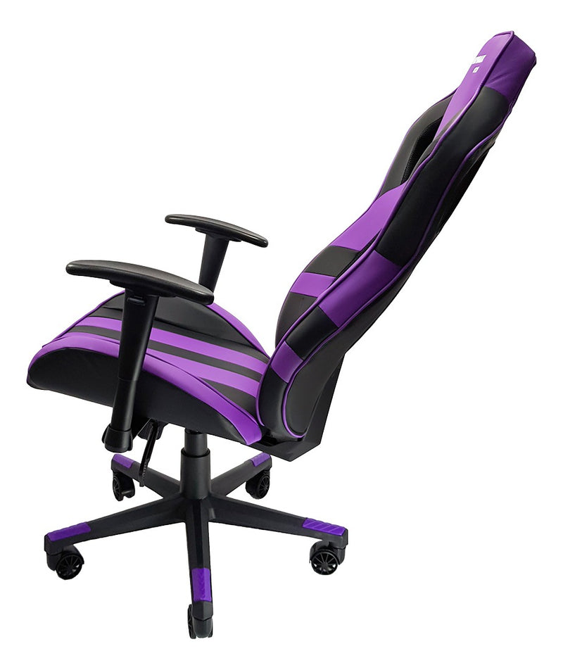 Cadeira de escritório Mymax MX11 gamer ergonômica preta e violeta com estofado em tecido sintético