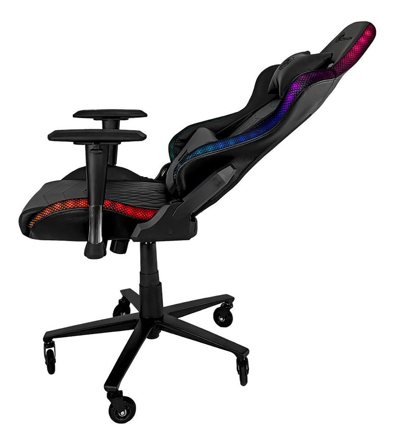 Cadeira de escritório Draxen DN1 25.010.327 gamer ergonômica  preta com estofado de couro sintético