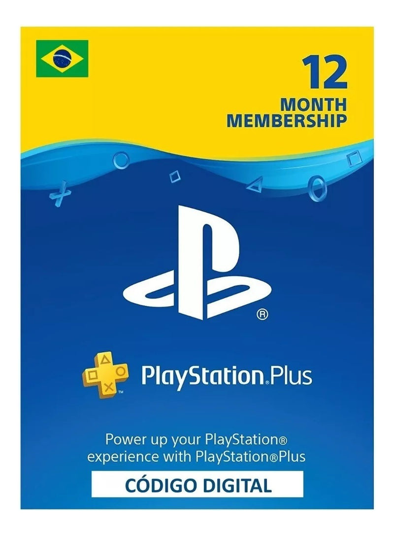 Cartão Digital PlayStation Plus 12 Meses Brasil - Ps3, Ps4, Ps5