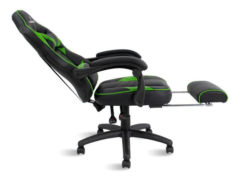 Cadeira de escritório Healer Alien gamer ergonômica preto e verde com estofado de couro sintético