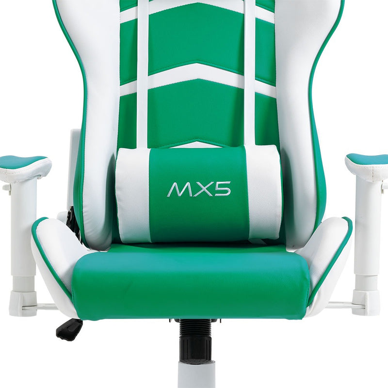 Cadeira Gamer Mx5 Giratória Branco E Verde - Mymax Material do estofamento Couro sintético