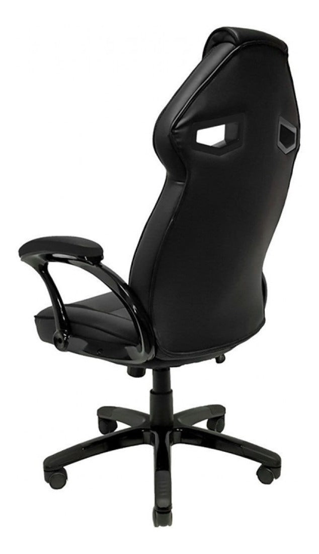 Cadeira de escritório Mymax MX1 gamer ergonômica preta com estofado em tecido sintético