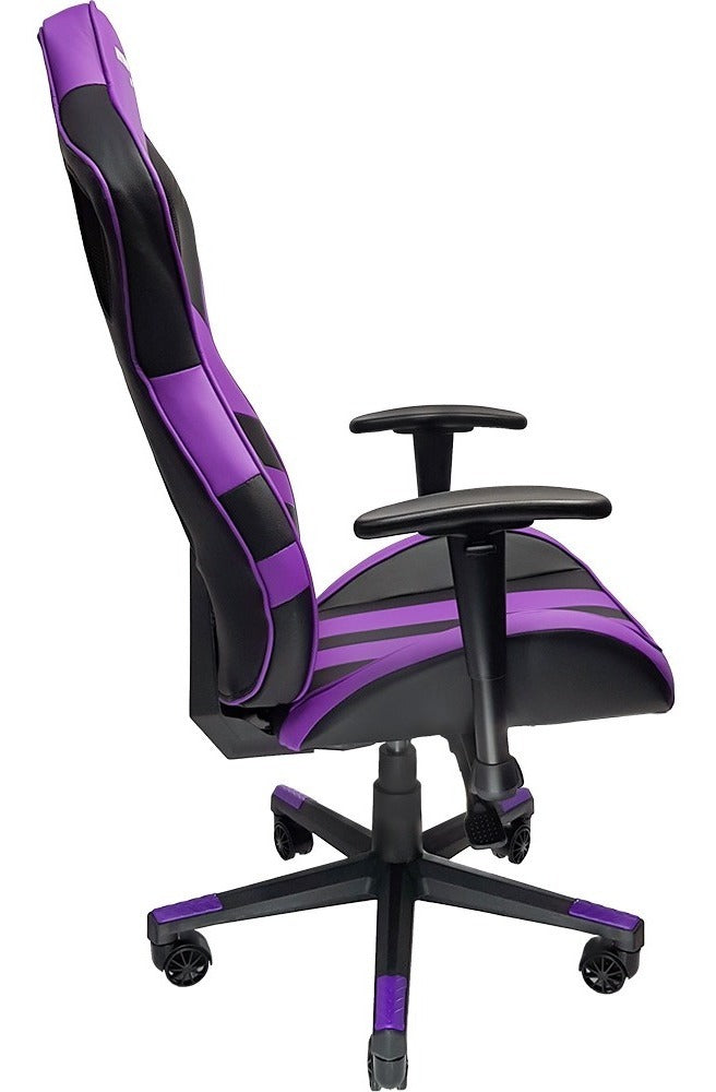 Cadeira de escritório Mymax MX11 gamer ergonômica preta e violeta com estofado em tecido sintético