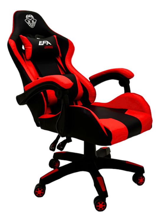 Cadeira de escritório EFA GAMING R gamer ergonômica vermelha com estofado de couro sintético