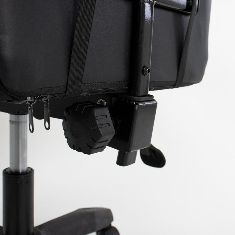 Cadeira de escritório Healer Lancer gamer ergonômica preta com estofado de couro sintético