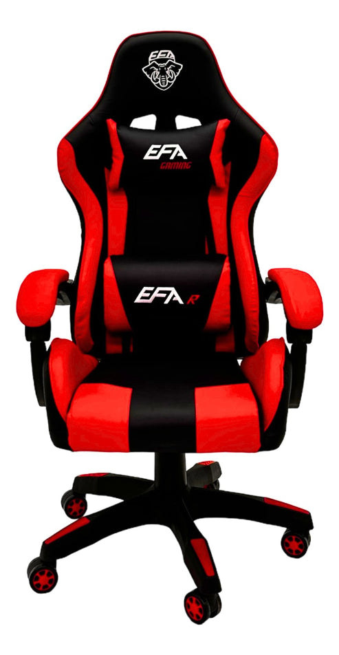 Cadeira de escritório EFA GAMING R gamer ergonômica vermelha com estofado de couro sintético