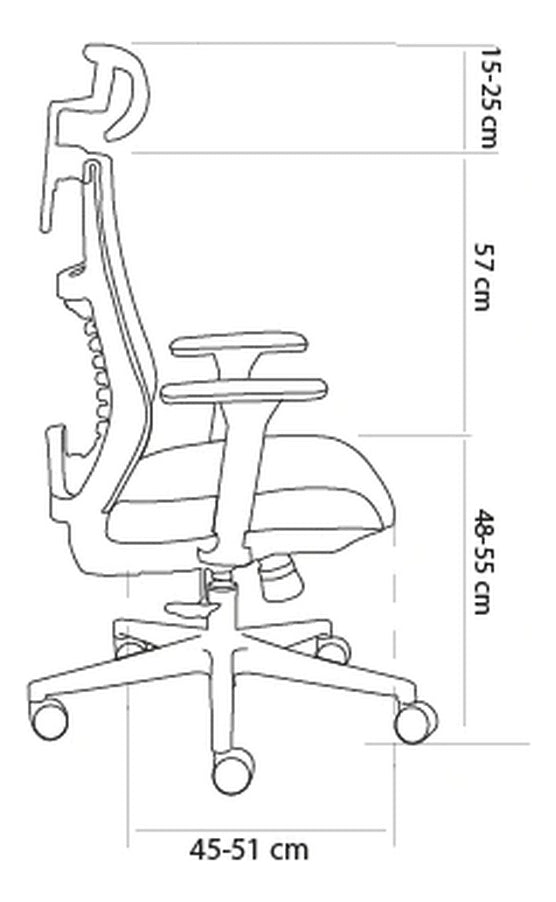 Cadeira De Escritório Ergonômico Cinza Elements Vertta Pro