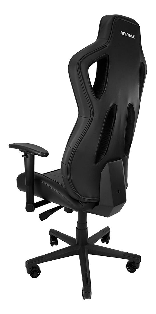 Cadeira de escritório Mymax MX11 gamer ergonômica preta com estofado em tecido sintético