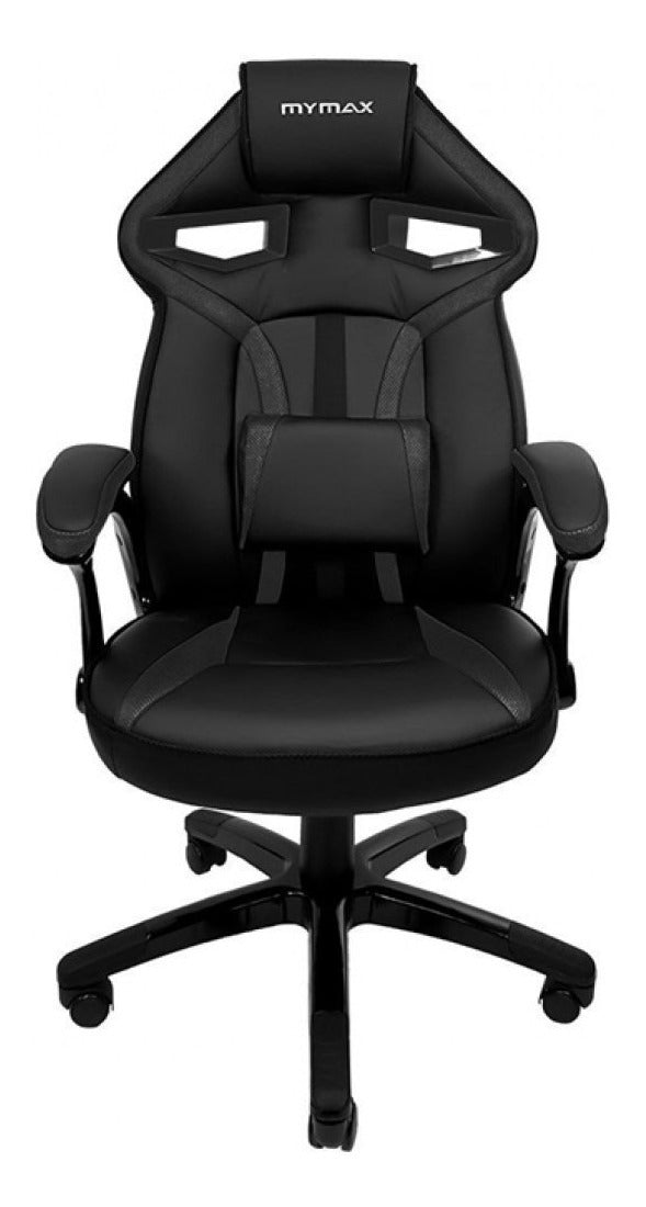 Cadeira de escritório Mymax MX1 gamer ergonômica preta com estofado em tecido sintético