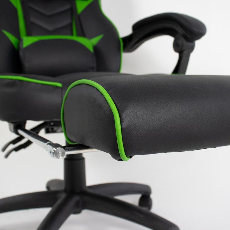Cadeira de escritório Healer Alien gamer ergonômica preto e verde com estofado de couro sintético