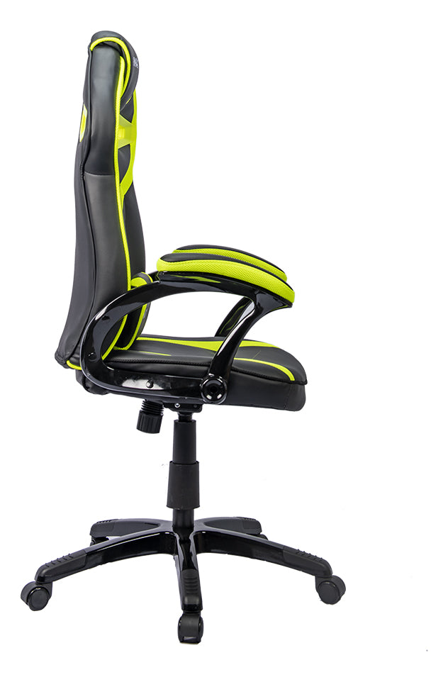 Cadeira de escritório Mymax MX1 gamer ergonômica preto e verde com estofado em tecido sintético