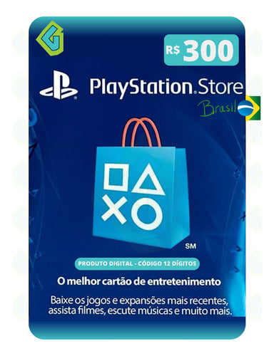 Gift Card Playstation Cartao Psn Br R$ 300 Reais