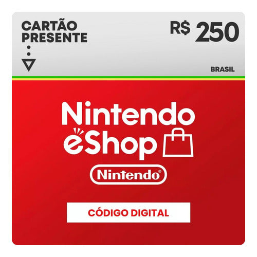 Gift Card Nintendo Switch Eshop Br R$ 250 Reais