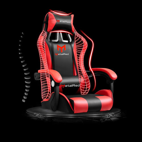 Cadeira Gamer Aurora Metalred M1 Preta E Vermelha  Almofadas