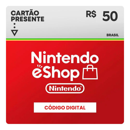 Gift Card Nintendo Switch Eshop Br R$ 50 Reais