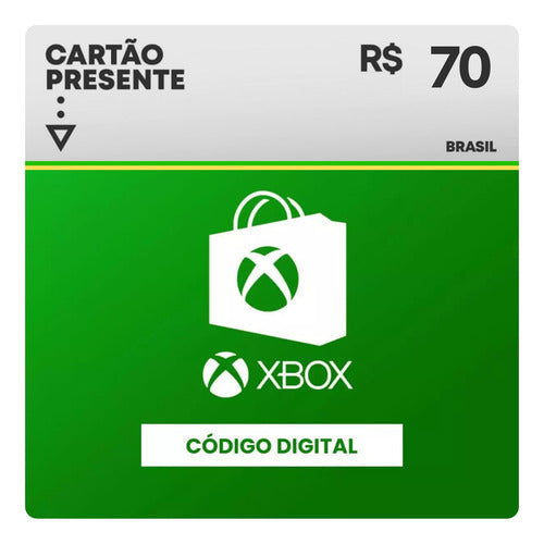 Cartao Presente Xbox Gift Card Br R$ 70 Reais