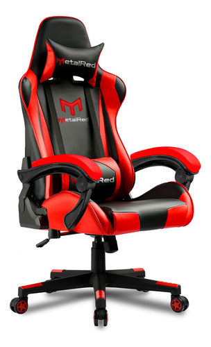 Cadeira Gamer Aurora Metalred M1 Preta E Vermelha  Almofadas