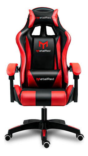 Cadeira Gamer Aurora Metalred M1 Preta E Vermelha  Almofadas