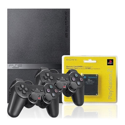 PlayStation 2 Slim Seminovo + 2 Controles + Memory card 8 Mb + 10 Jogos Brinde Midia Fisica
