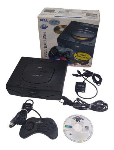 Sega Saturn Preto - Caixa + 1 Jogo